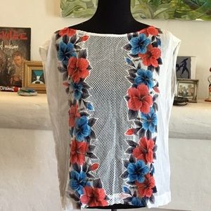 ANTIK BATAK Gauze Fishnet Gardena Flower 🌸 Top